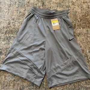 Men’s Nike Gray Mesh Athletic Shorts with Black Swoosh